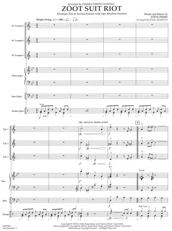 Pops for Ensembles: Zoot Suit Riot (Trumpet Trio or Ensemble)