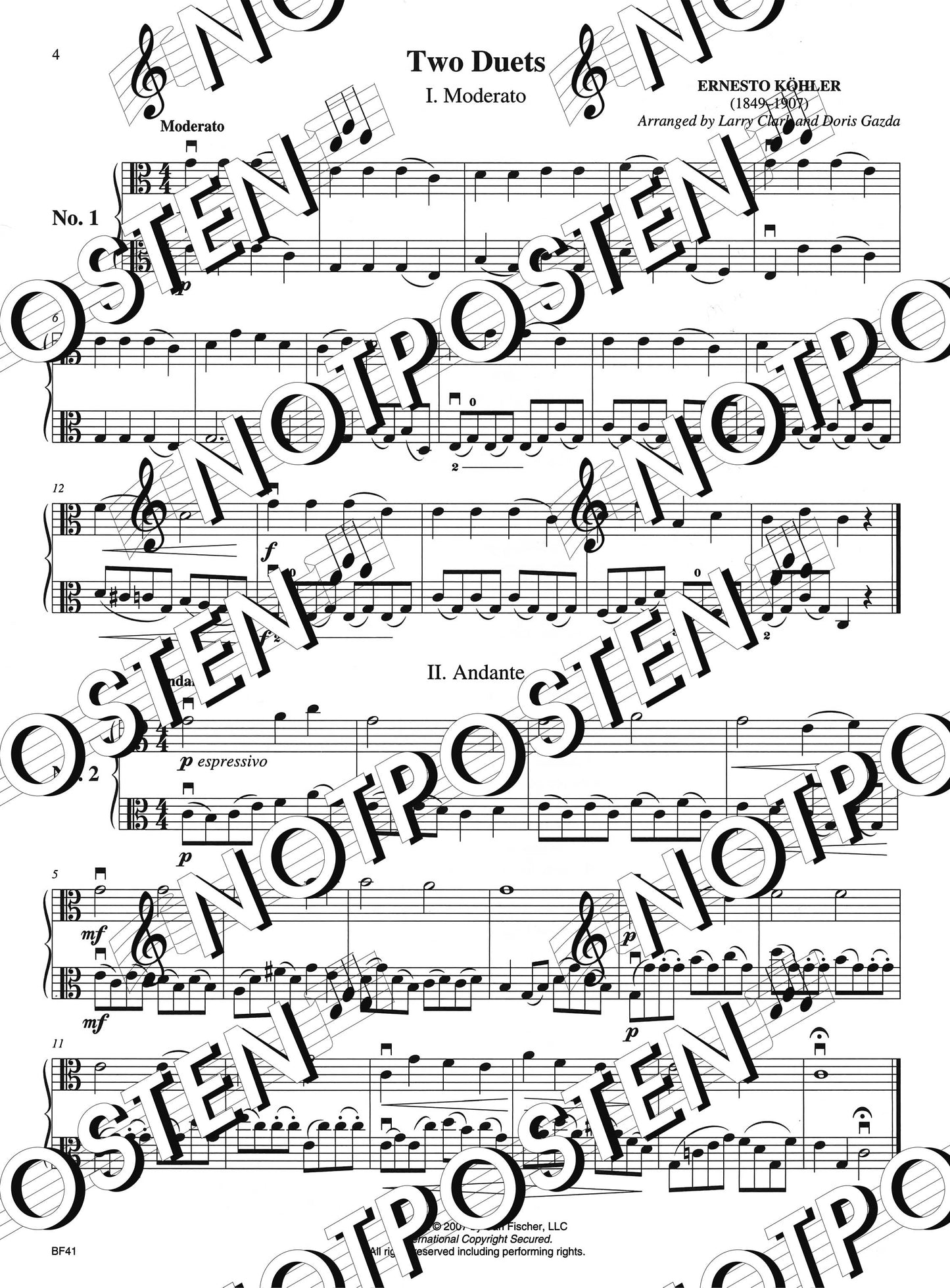 Carl Fischer Progressive Duets Volume 2 for Viola