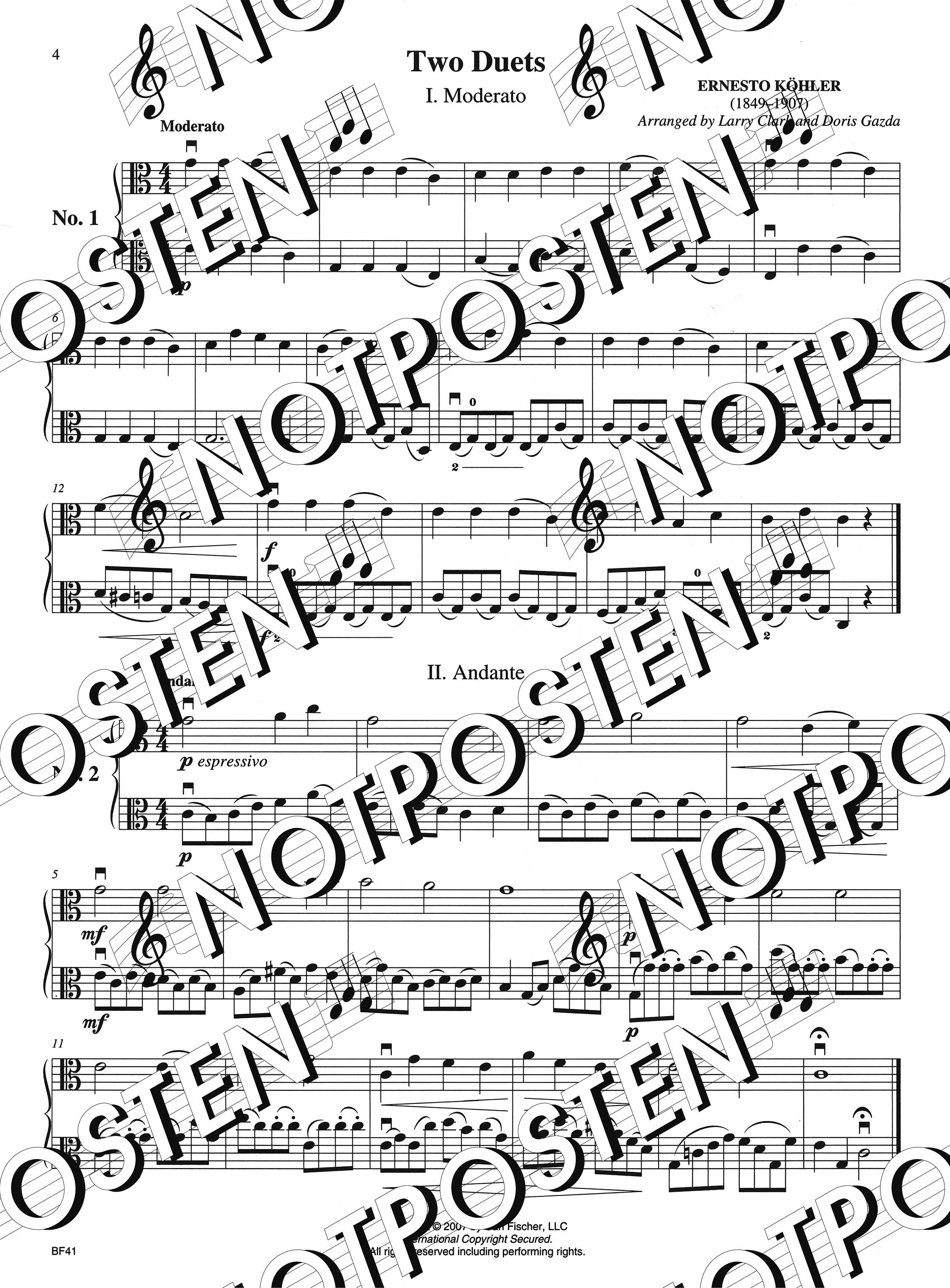 Carl Fischer Progressive Duets Volume 2 for Viola