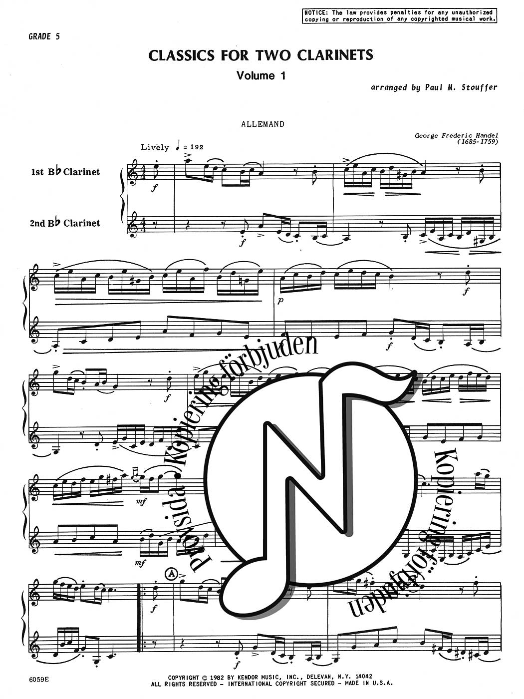 Classics for Two Clarinets Volume 1 (Bb Clarinet Duet)