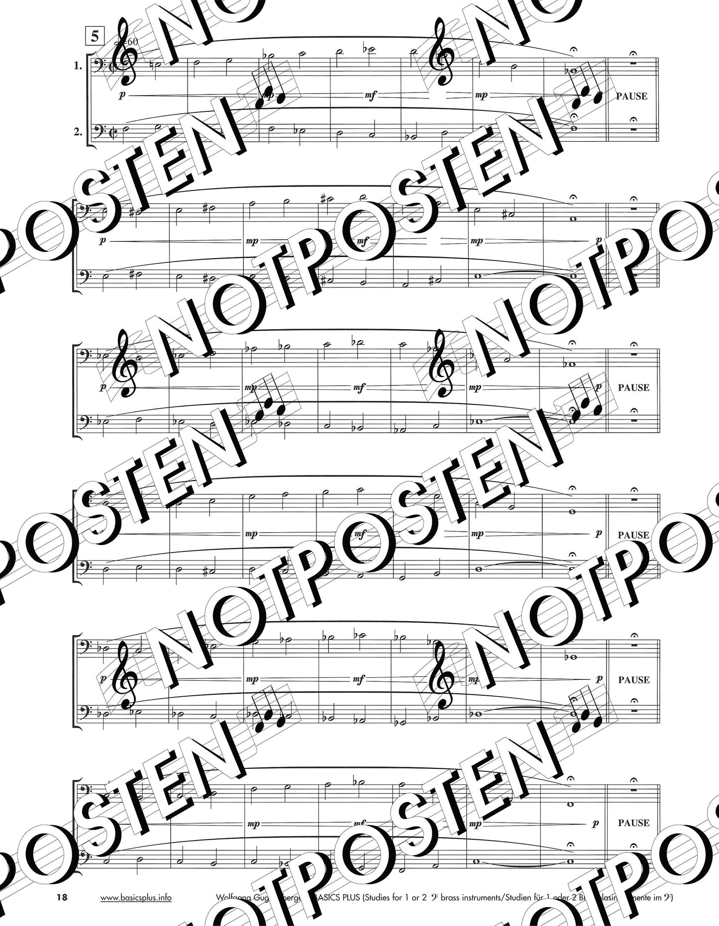 Basics Plus: Studies for 1 or 2 Bass Clef Brass Instruments