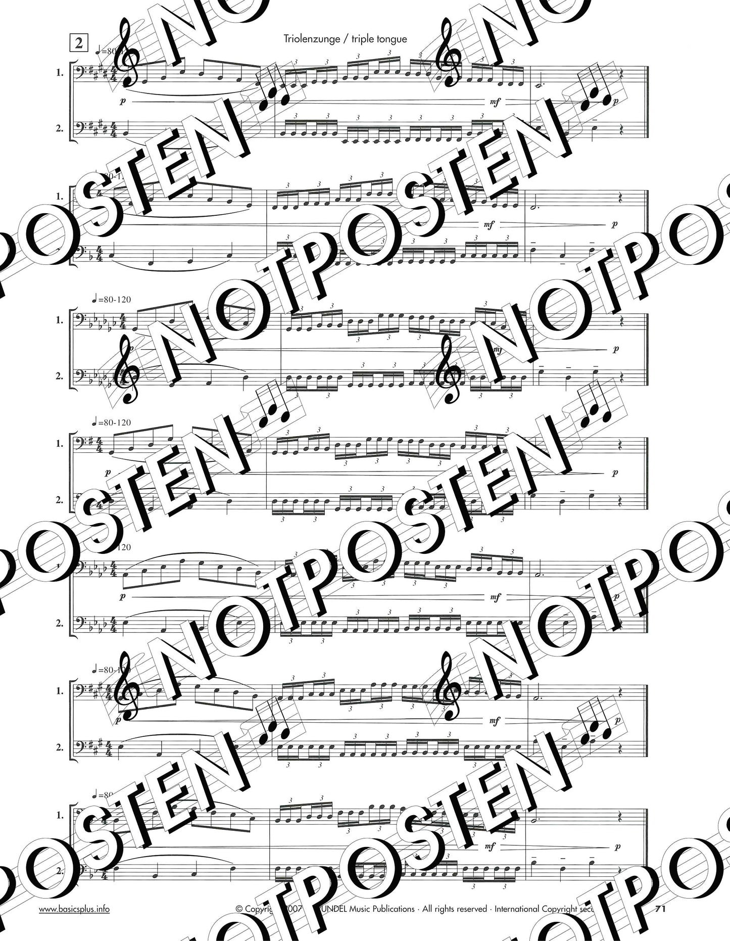 Basics Plus: Studies for 1 or 2 Bass Clef Brass Instruments