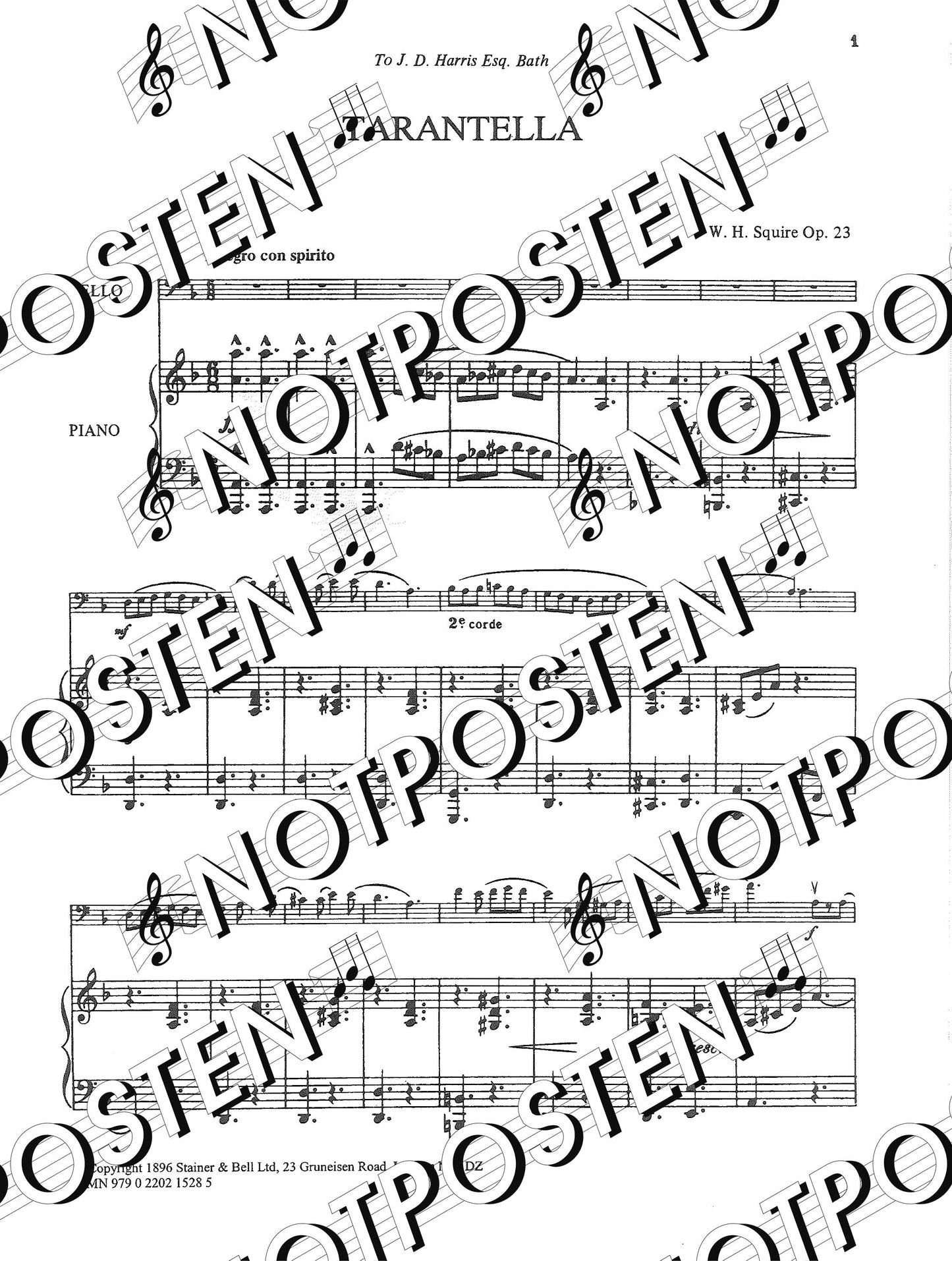 Tarantella: for Cello and Piano (W.H. Squire)