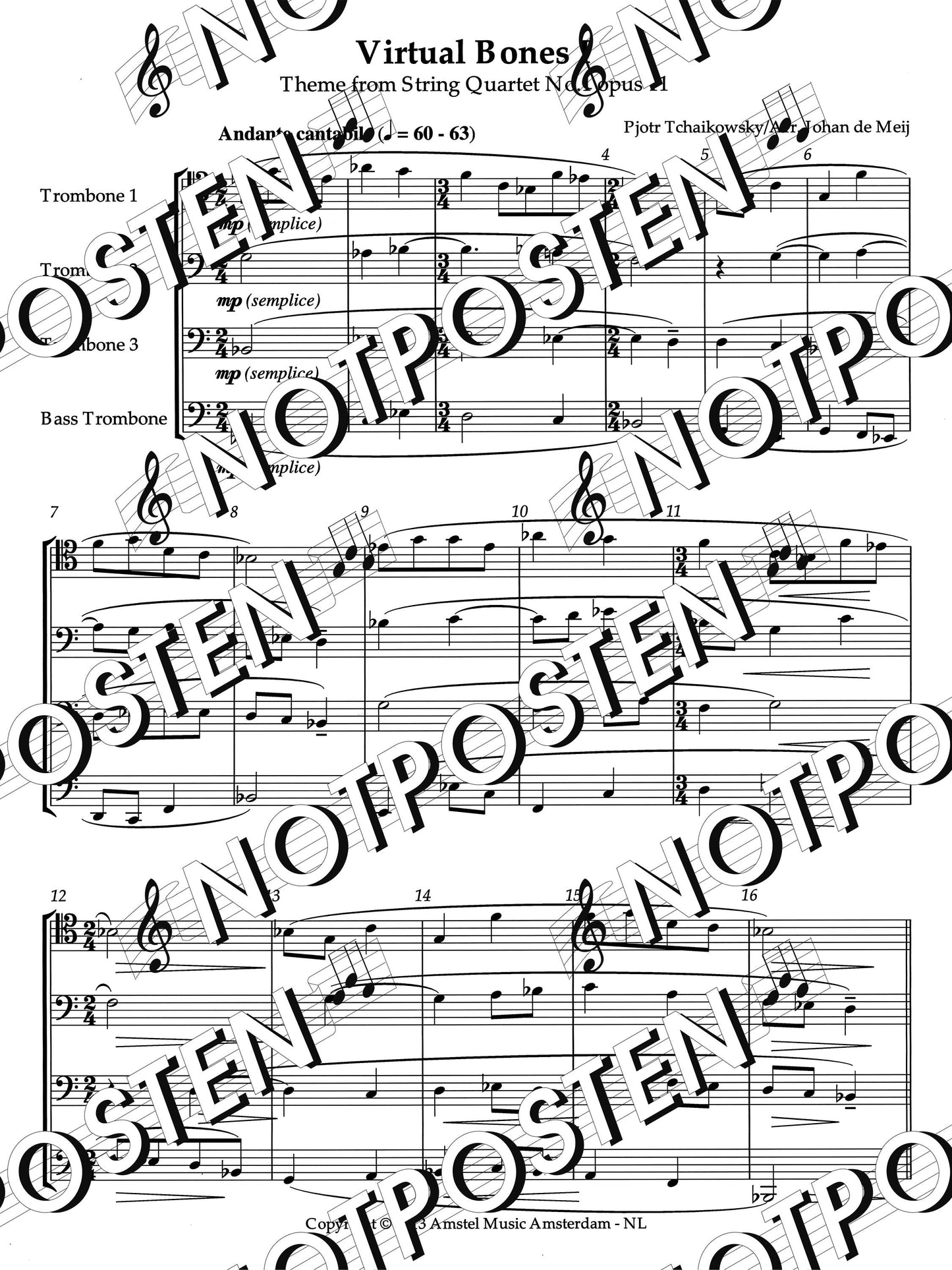 Virtual Bones: Three Classical Themes for Trombone Quartet