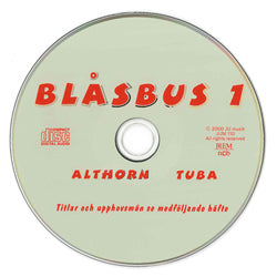 Bild på CD-skiva som innehåller bakgrundsmusik till Blåsbus 1 Althorn och Blåsbus 1 Tuba.