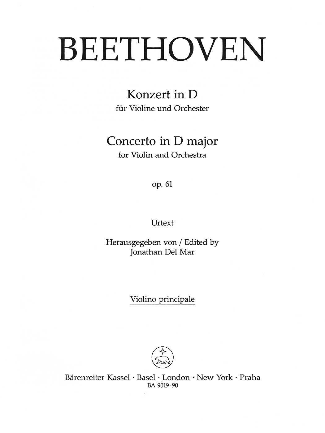 Beethoven: Concerto in D-Major for Violin and Piano op. 61