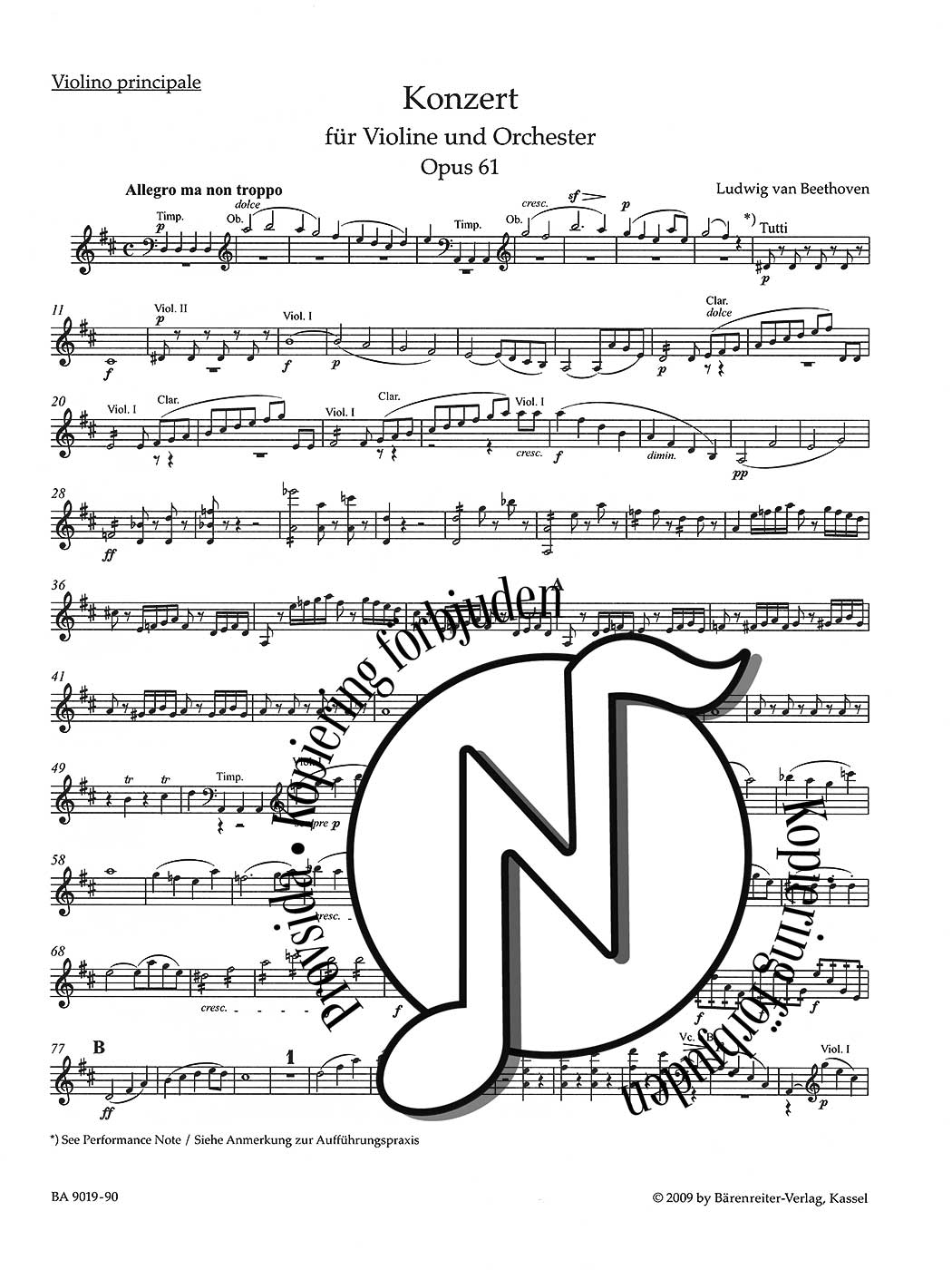 Beethoven: Concerto in D-Major for Violin and Piano op. 61