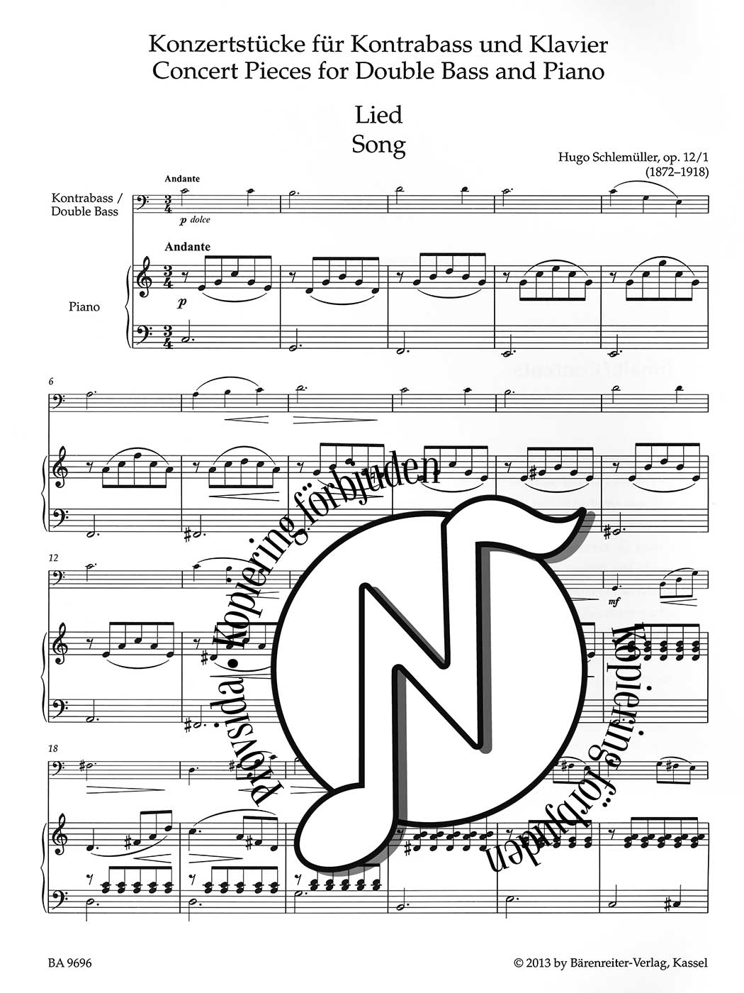 Double Bass Collection: Concert Pieces for Double Bass and Piano