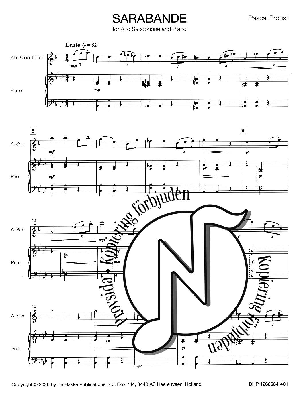 Sarabande for Alto Saxophone and Piano