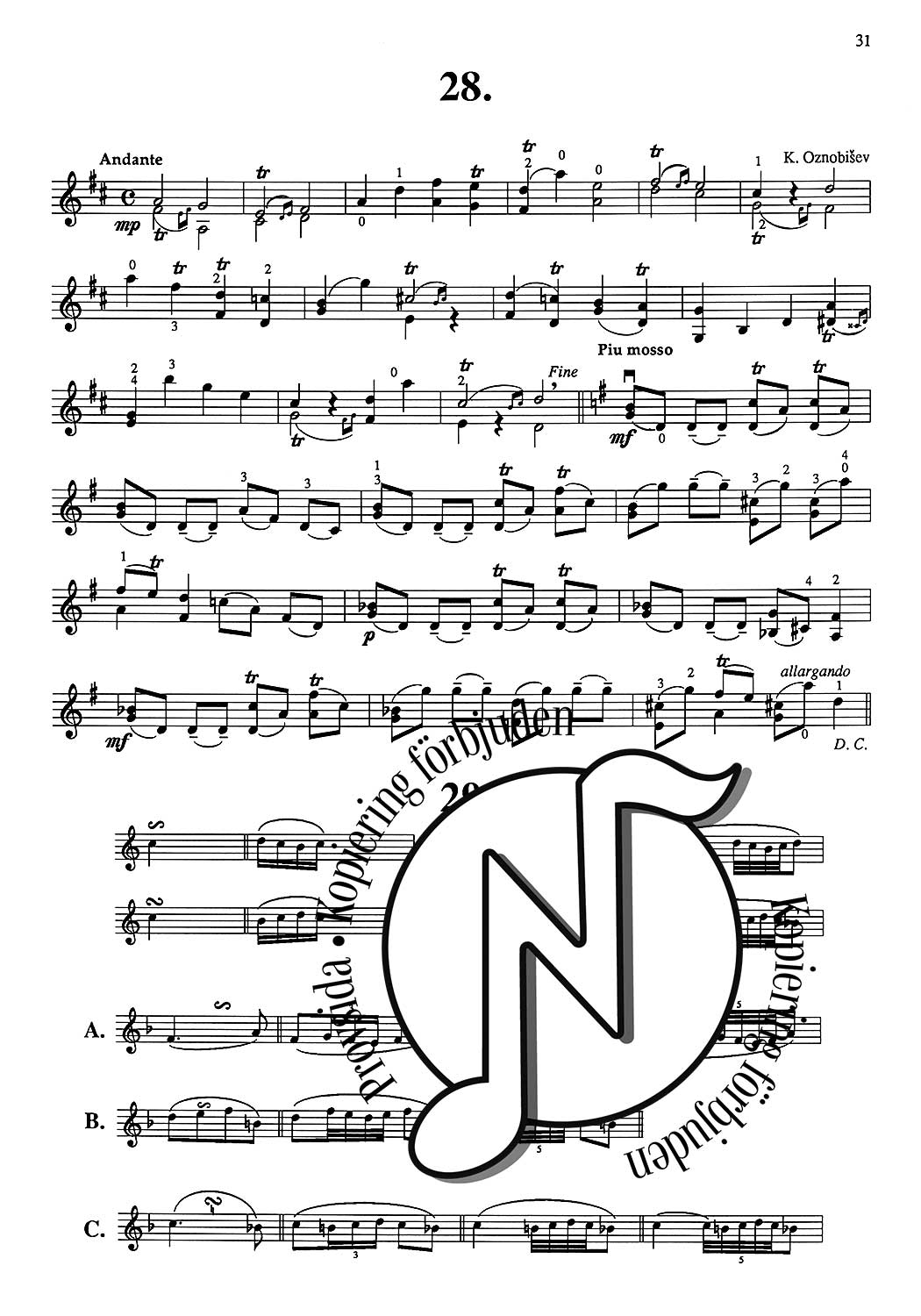 Viuluetydejä: Violinetyder III (Pohjola & Usma)