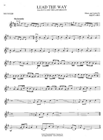 Favorite Disney Songs for Recorder