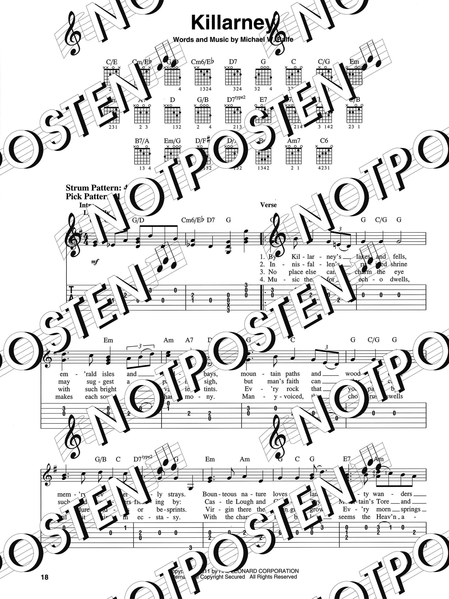 Irish Songs: Easy Guitar with Notes & Tab