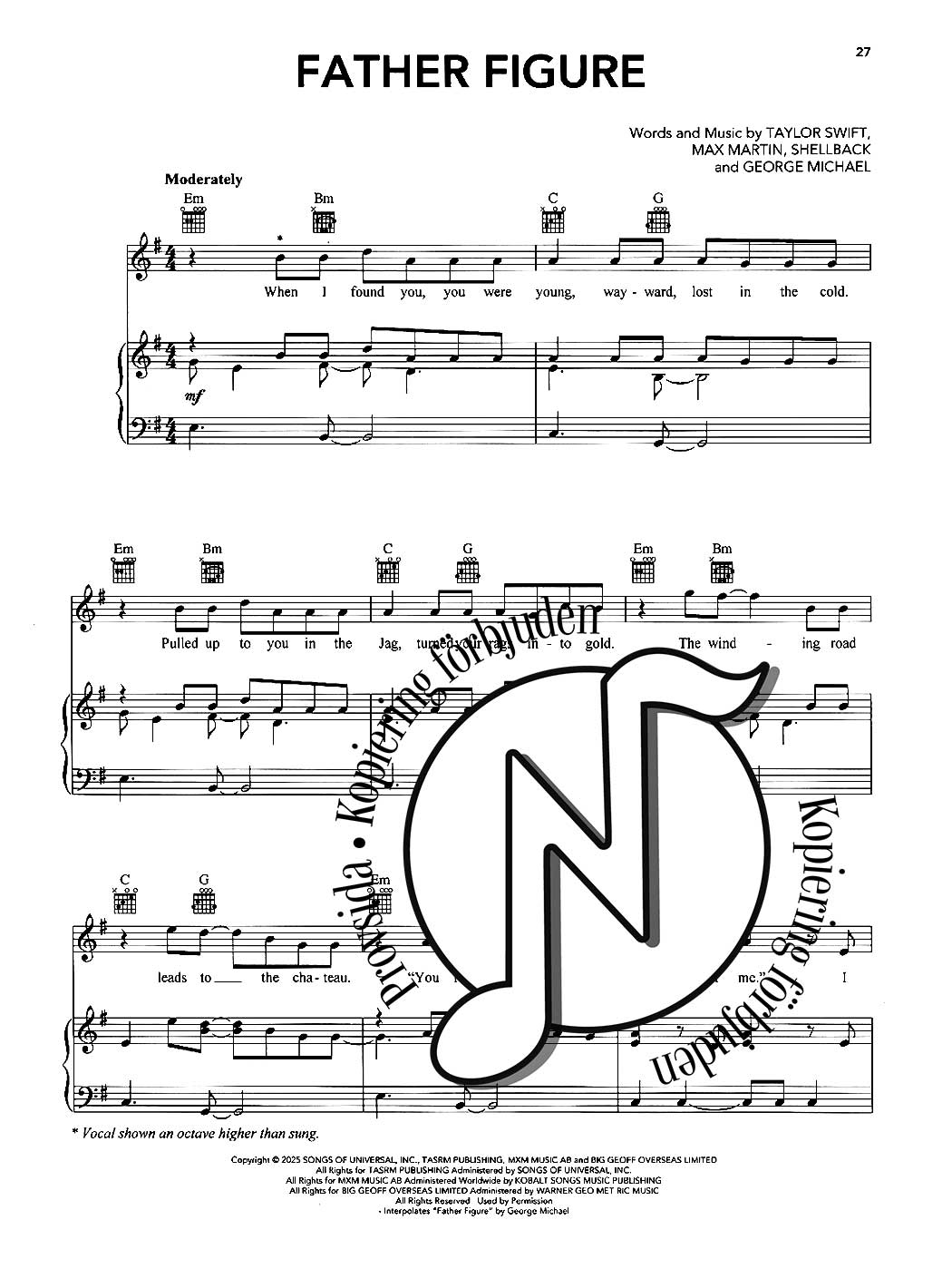 Taylor Swift: The Life of a Showgirl (PVG)