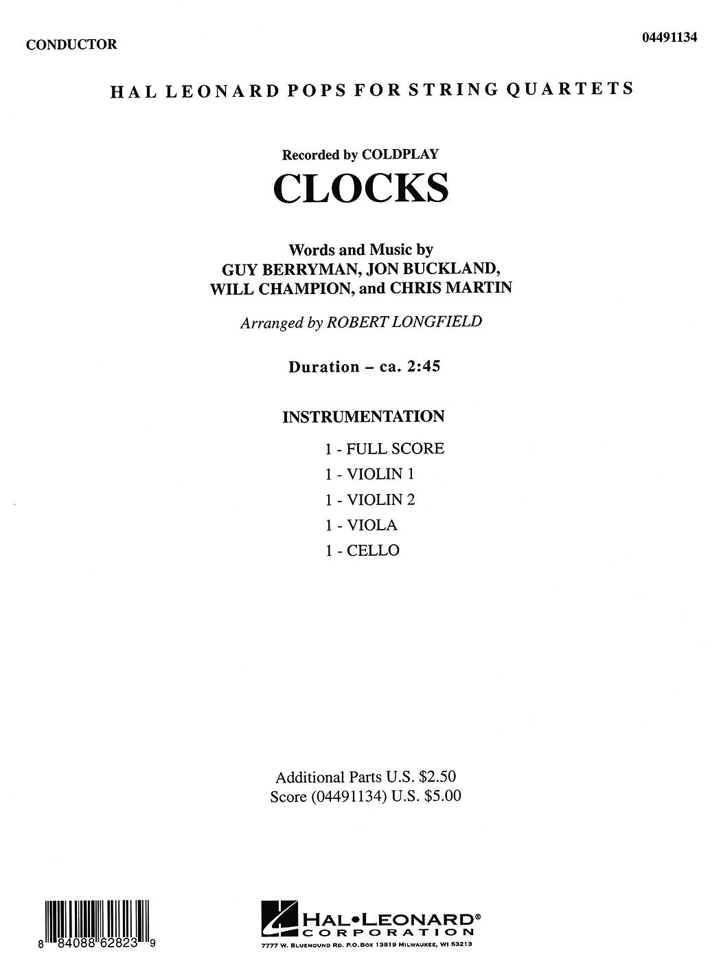 Pops for String Quartets: Clocks (Coldplay)