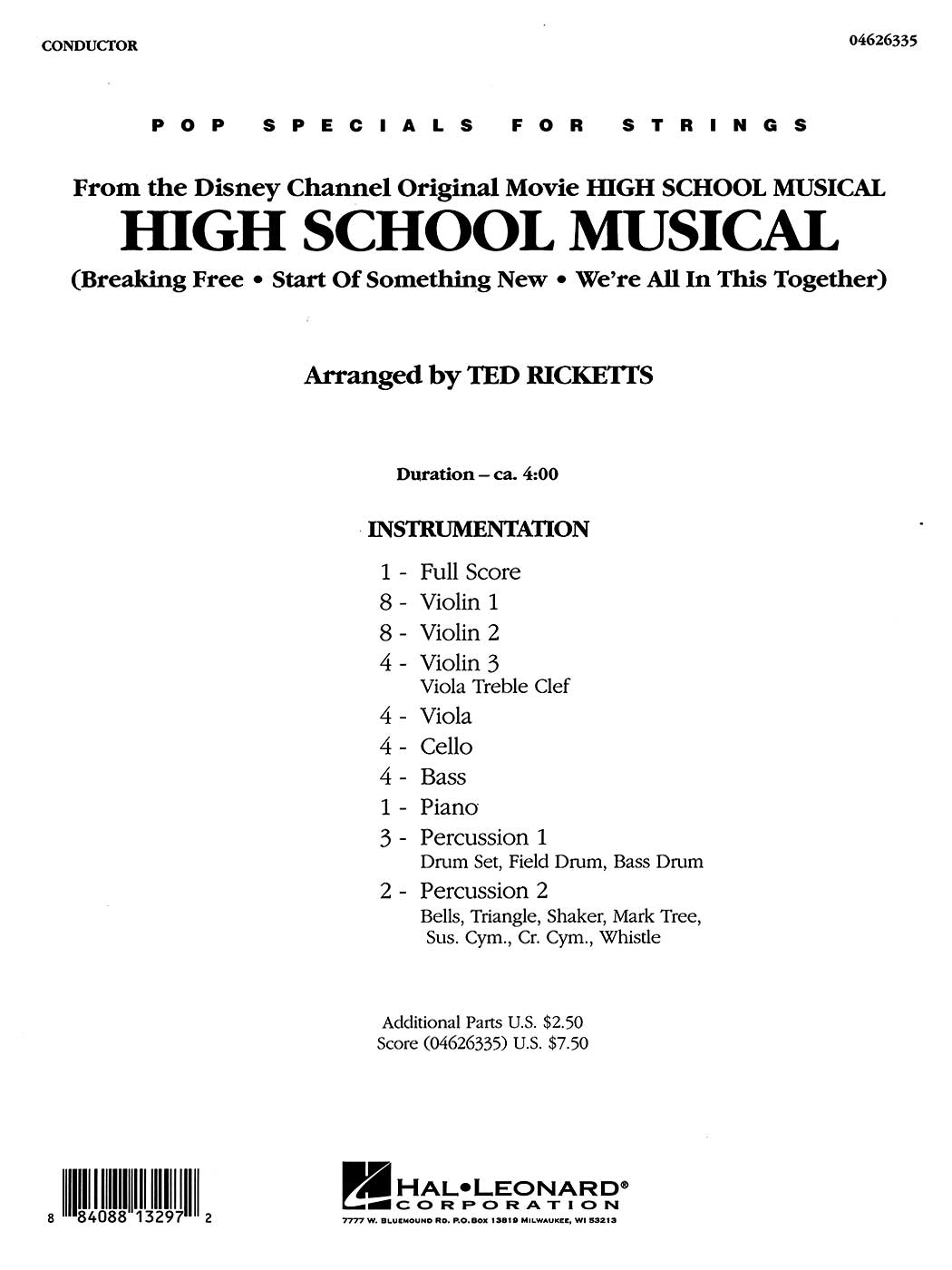 Pop Specials for Strings: High School Musical