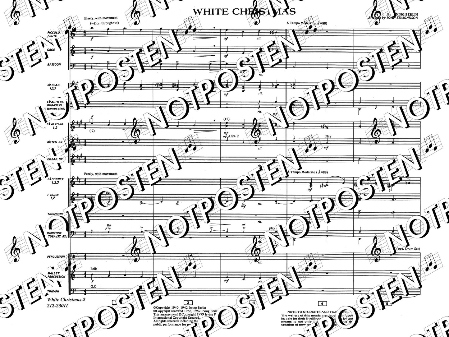 Young Concert Band: White Christmas (Grade 3)