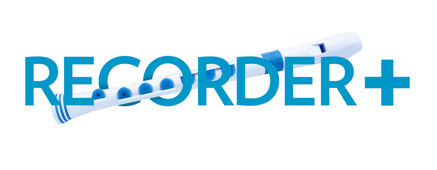 Blockflöjt Nuvo Recorder+ Tyska grepp Vit/Blå