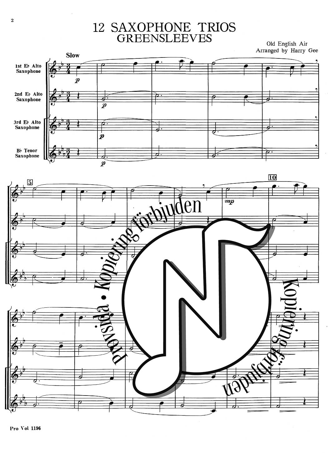 12 Saxophone Trios