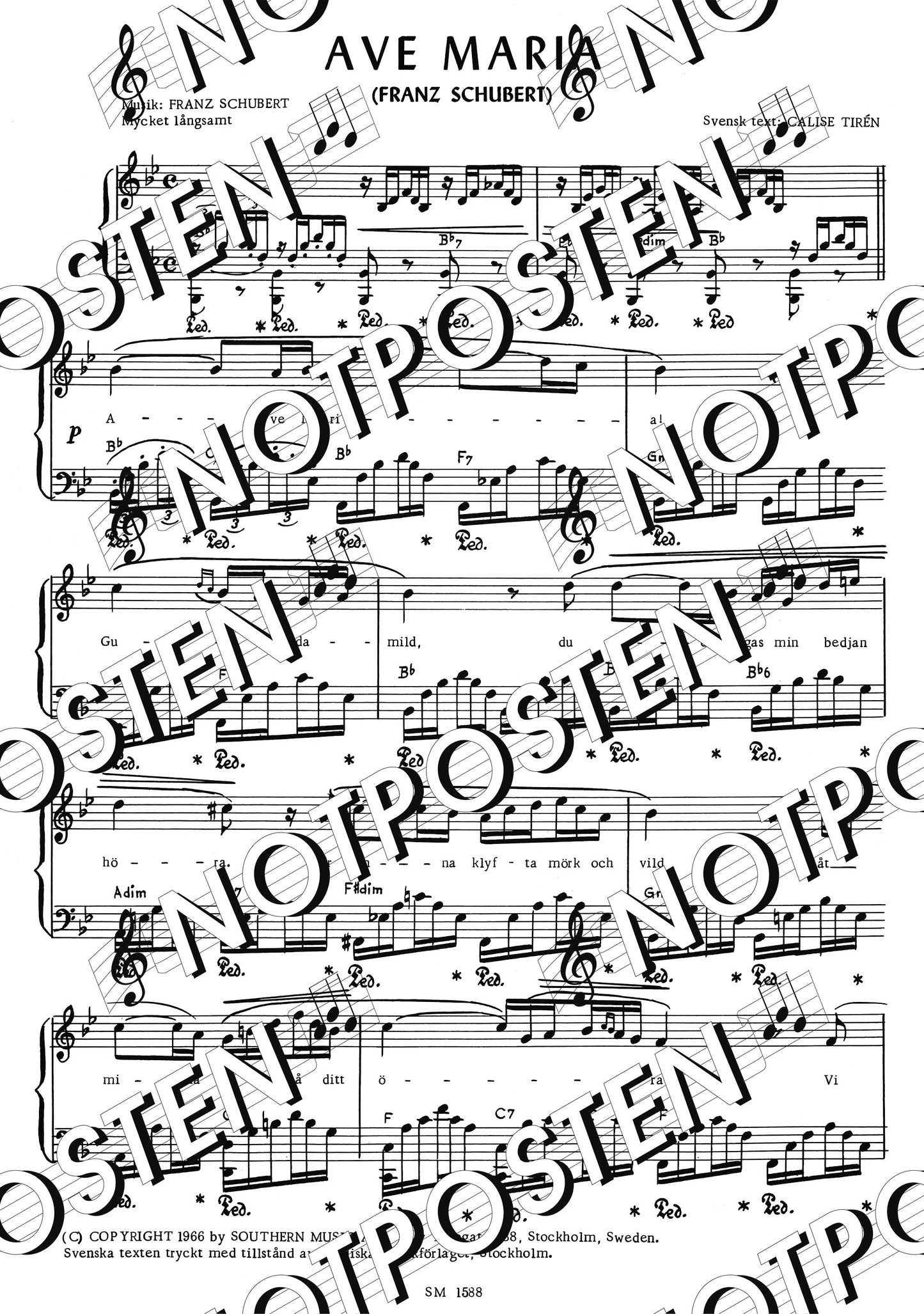 Julotta och Ave Maria (Piano, text och ackord)