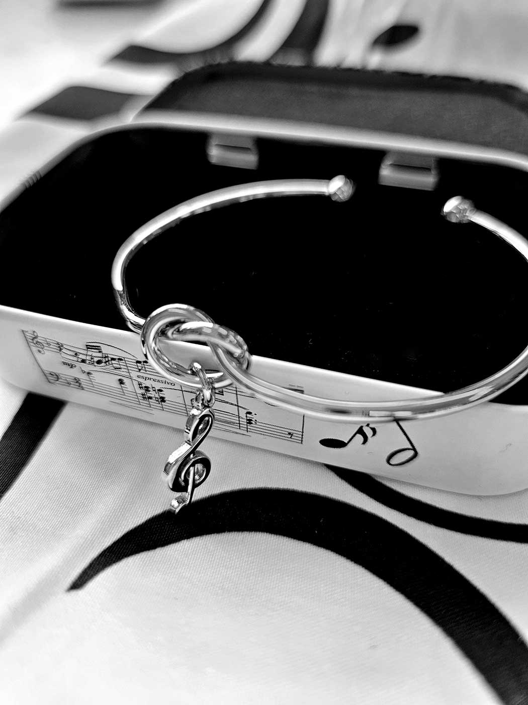 Stelt armband silver G-klav