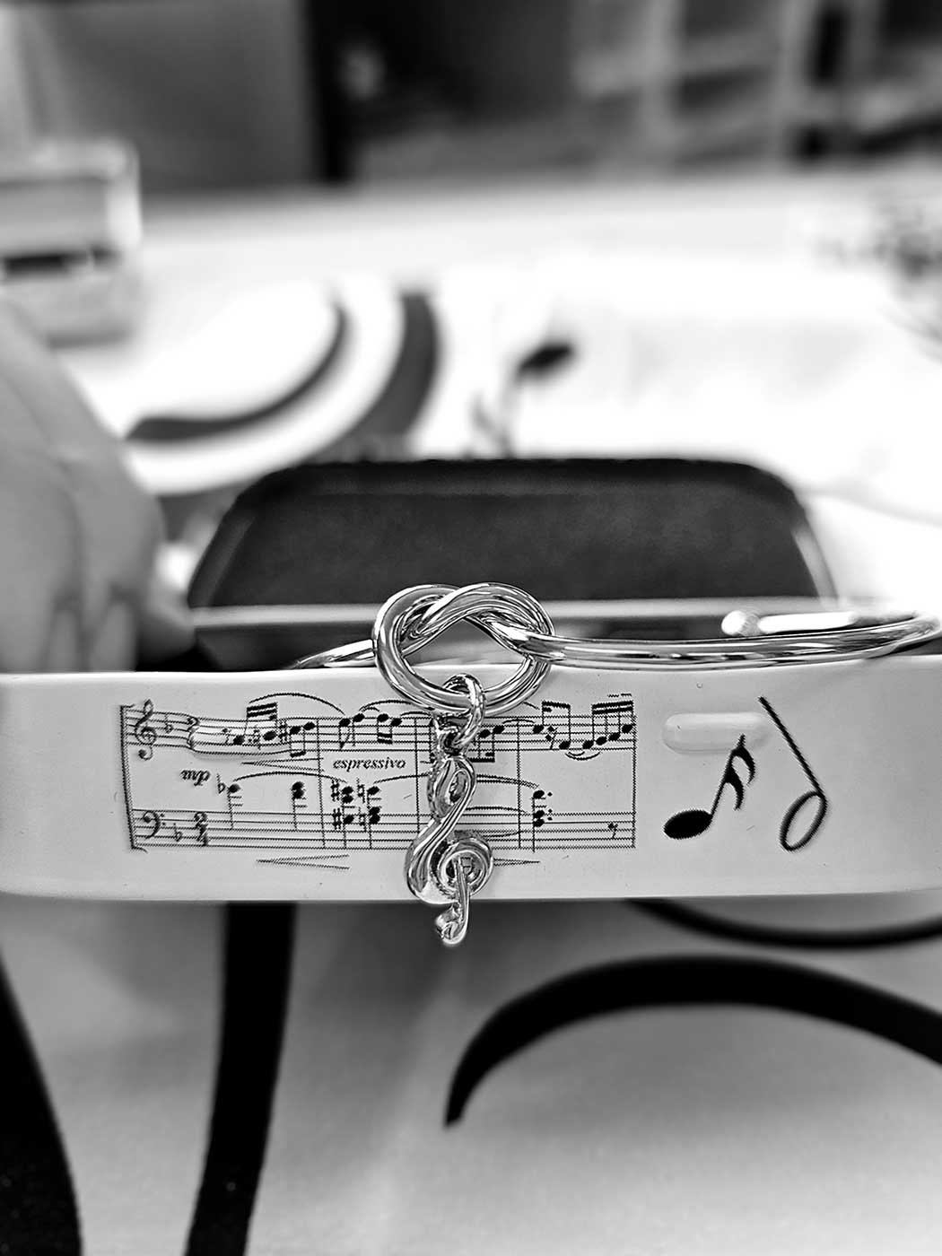 Stelt armband silver G-klav