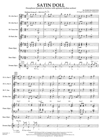 Pops For Ensemble Sax: Satin Doll