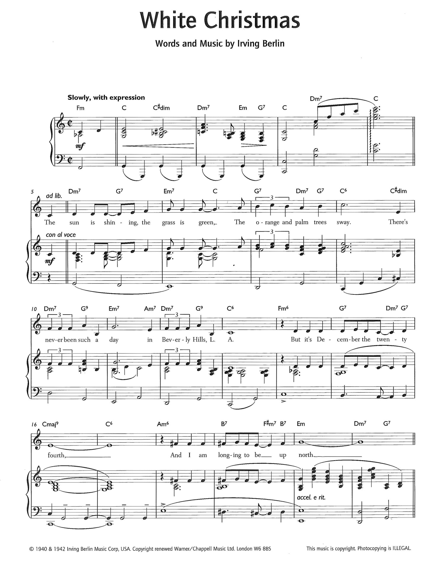 White Christmas by Irving Berlin