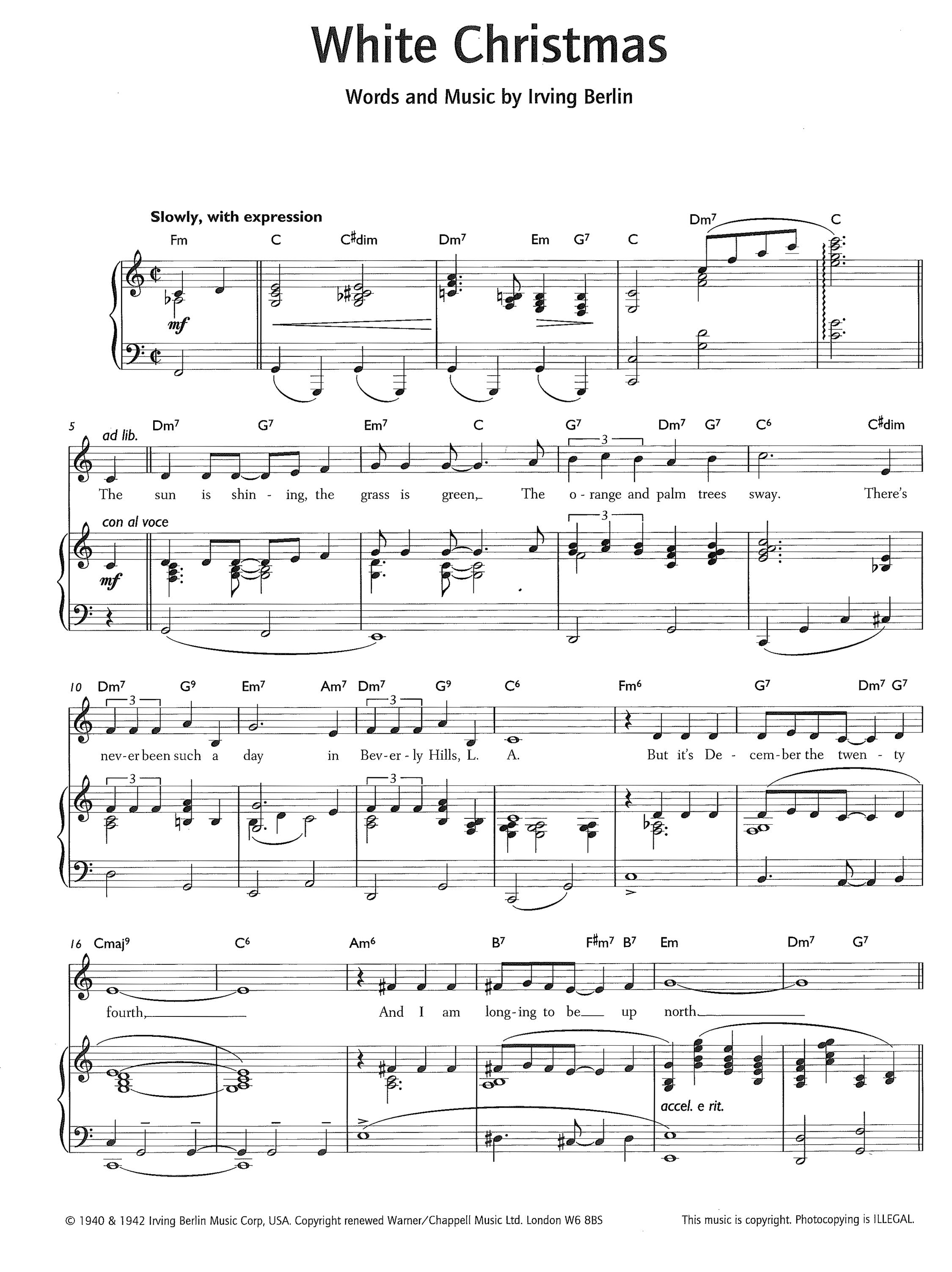 White Christmas by Irving Berlin