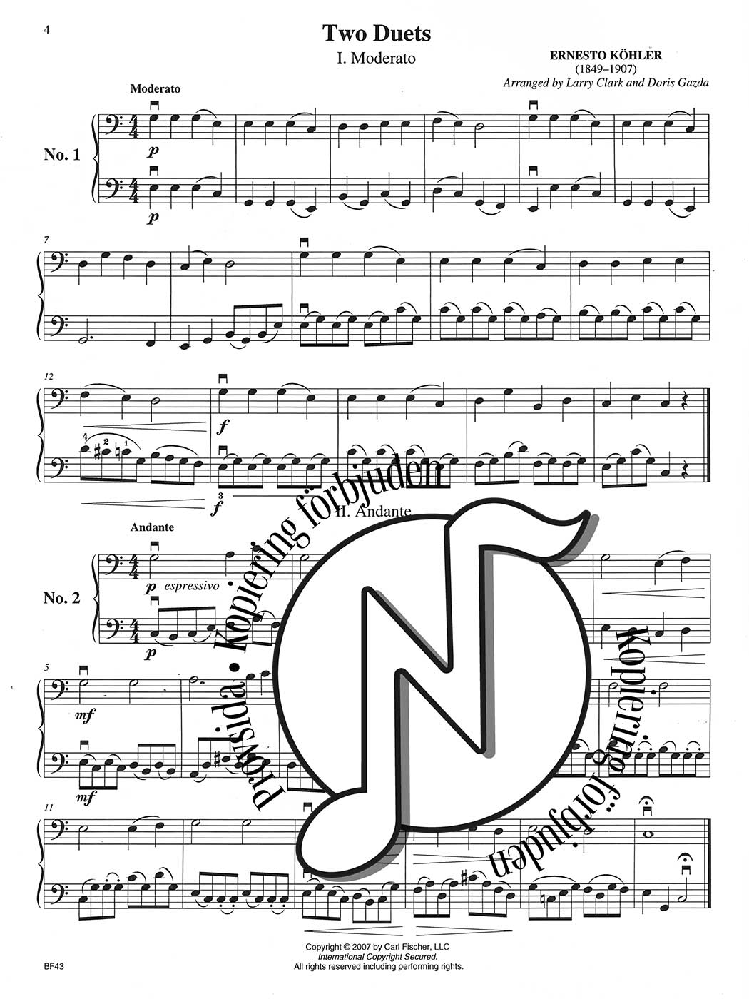 Carl Fischer: Progressive Duets Volume 2 for Bass
