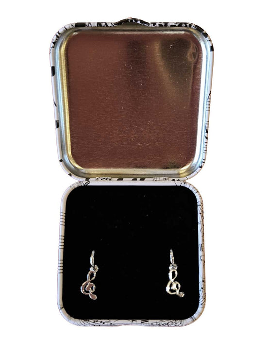 Örhänge silver G-klav