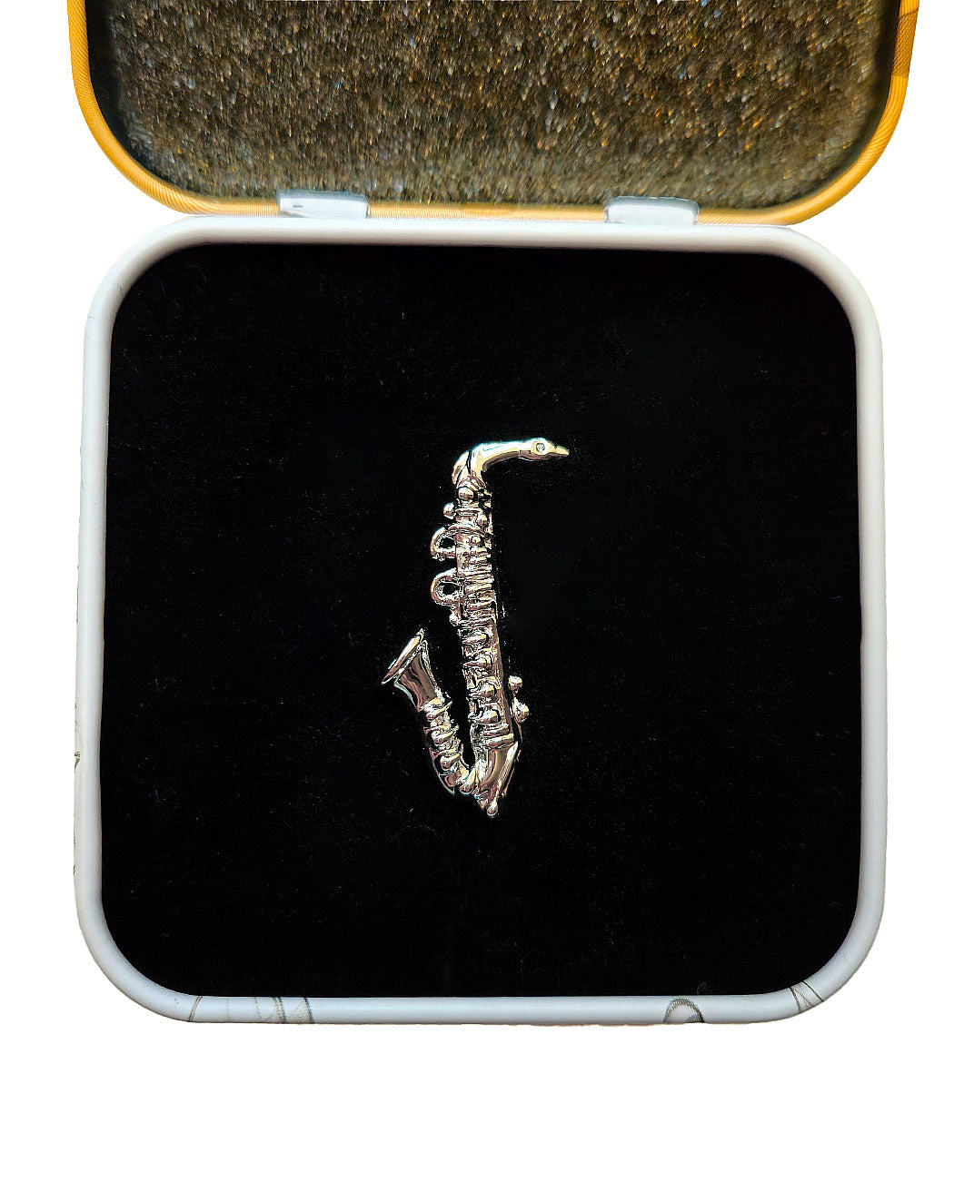 Pin Saxofon silver