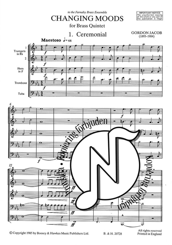 Changing Moods for Brass Quintet (Advanced)