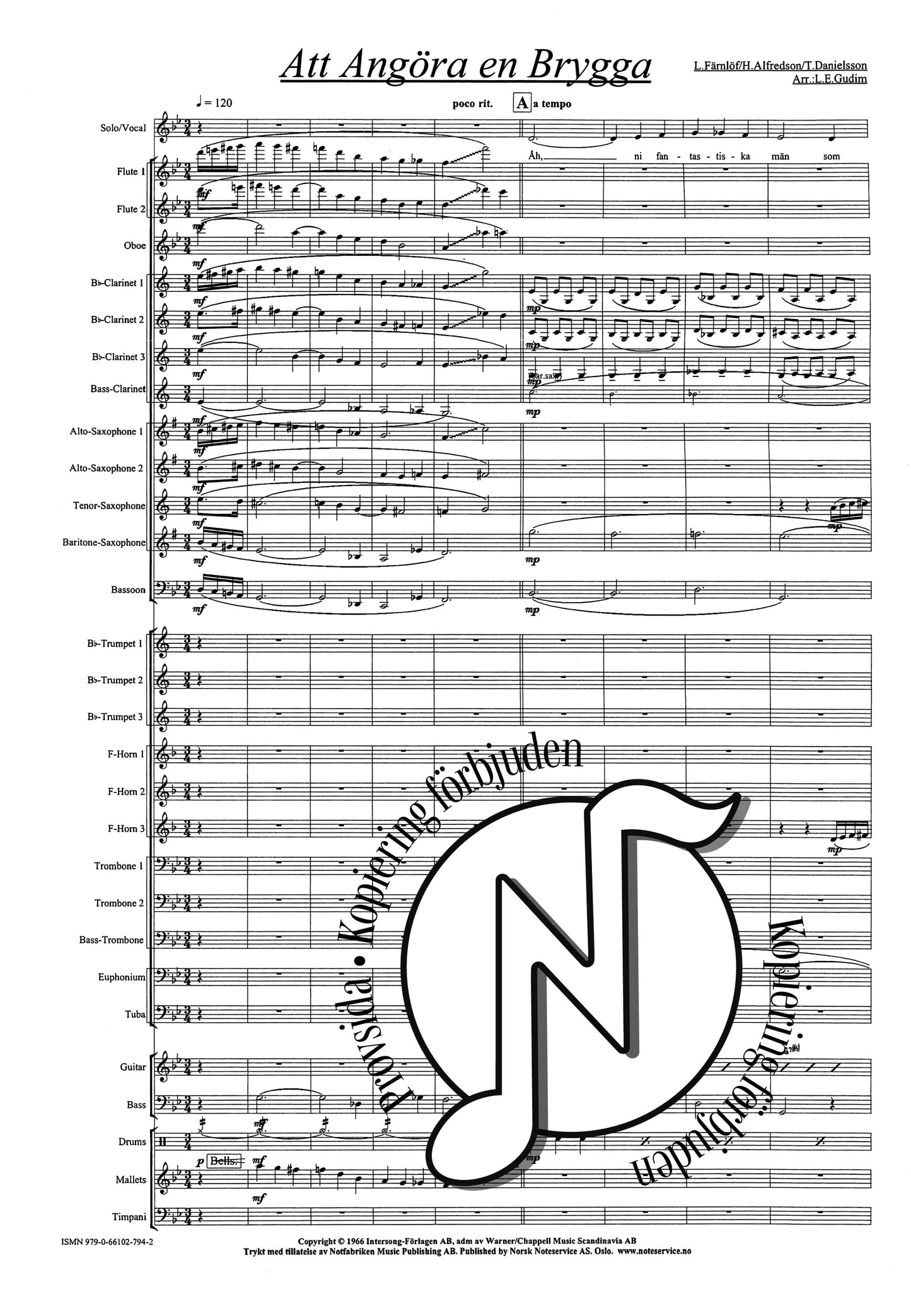 Att angöra en brygga: Vocal or Instrumental Solo with Concert Band