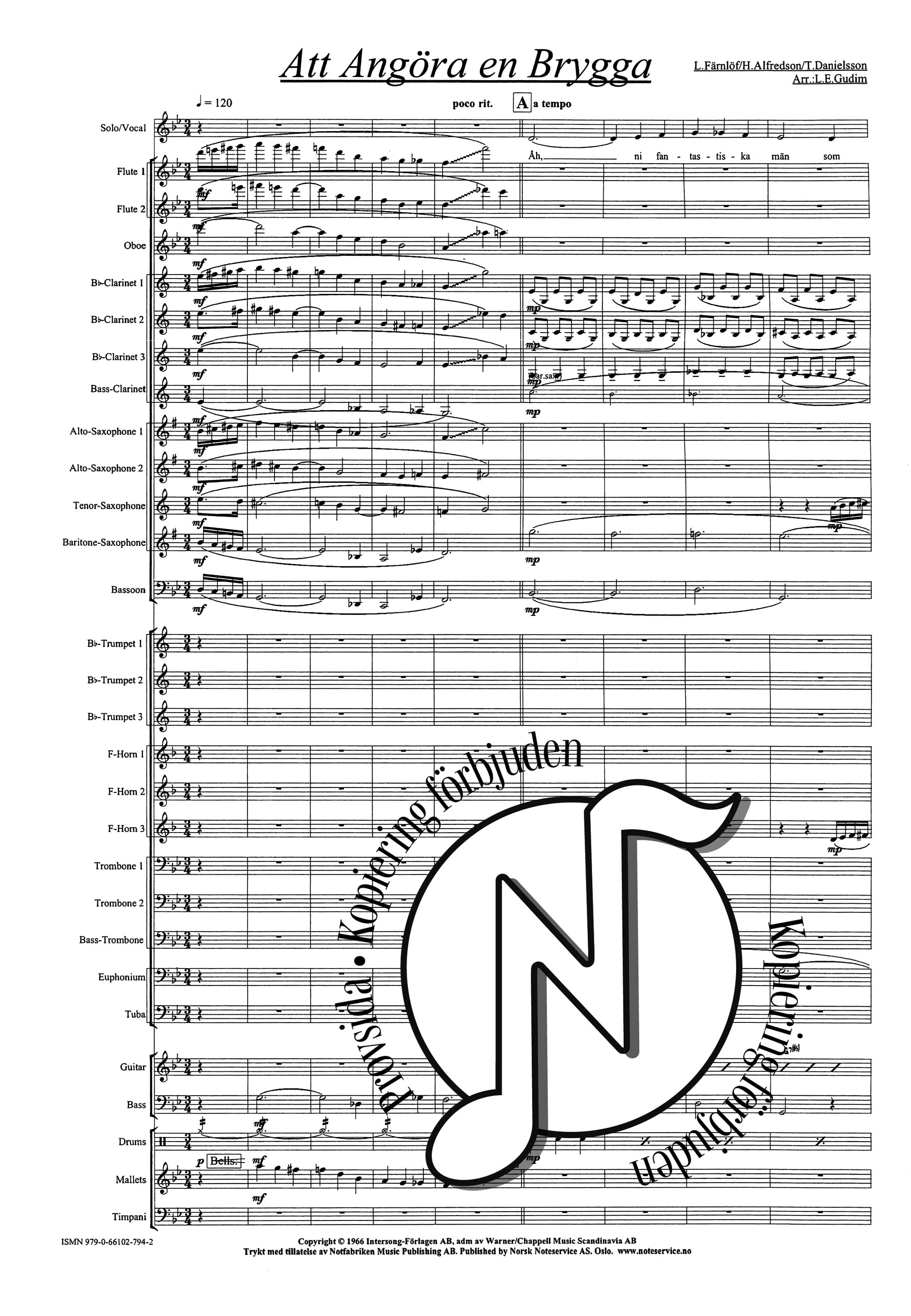 Att angöra en brygga: Vocal or Instrumental Solo with Concert Band