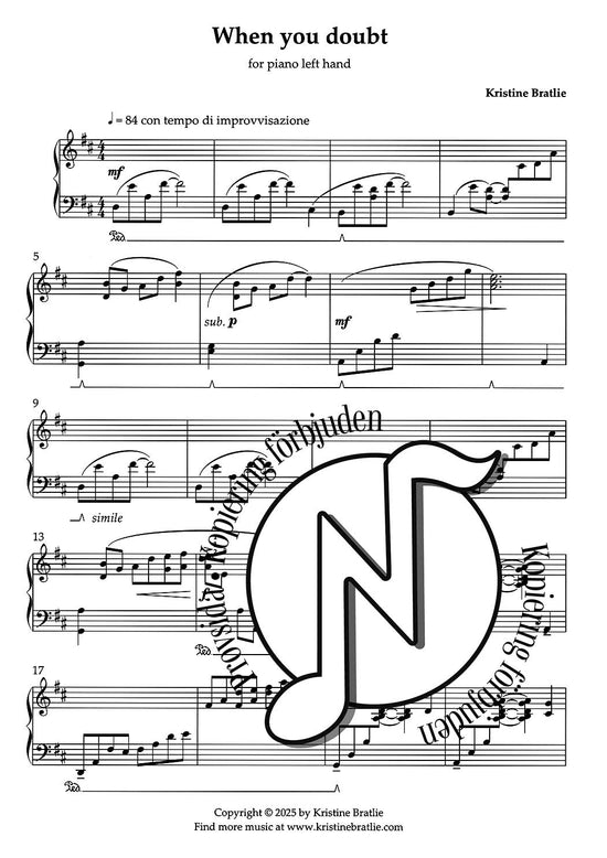 When You Doubt for Piano Solo (Left Hand)