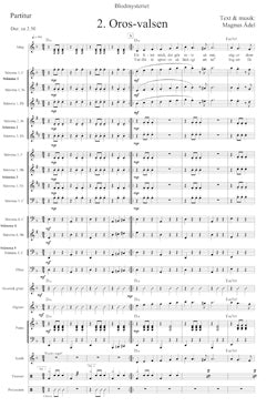 Blodmysteriet (Blåsstämmor/Partitur)