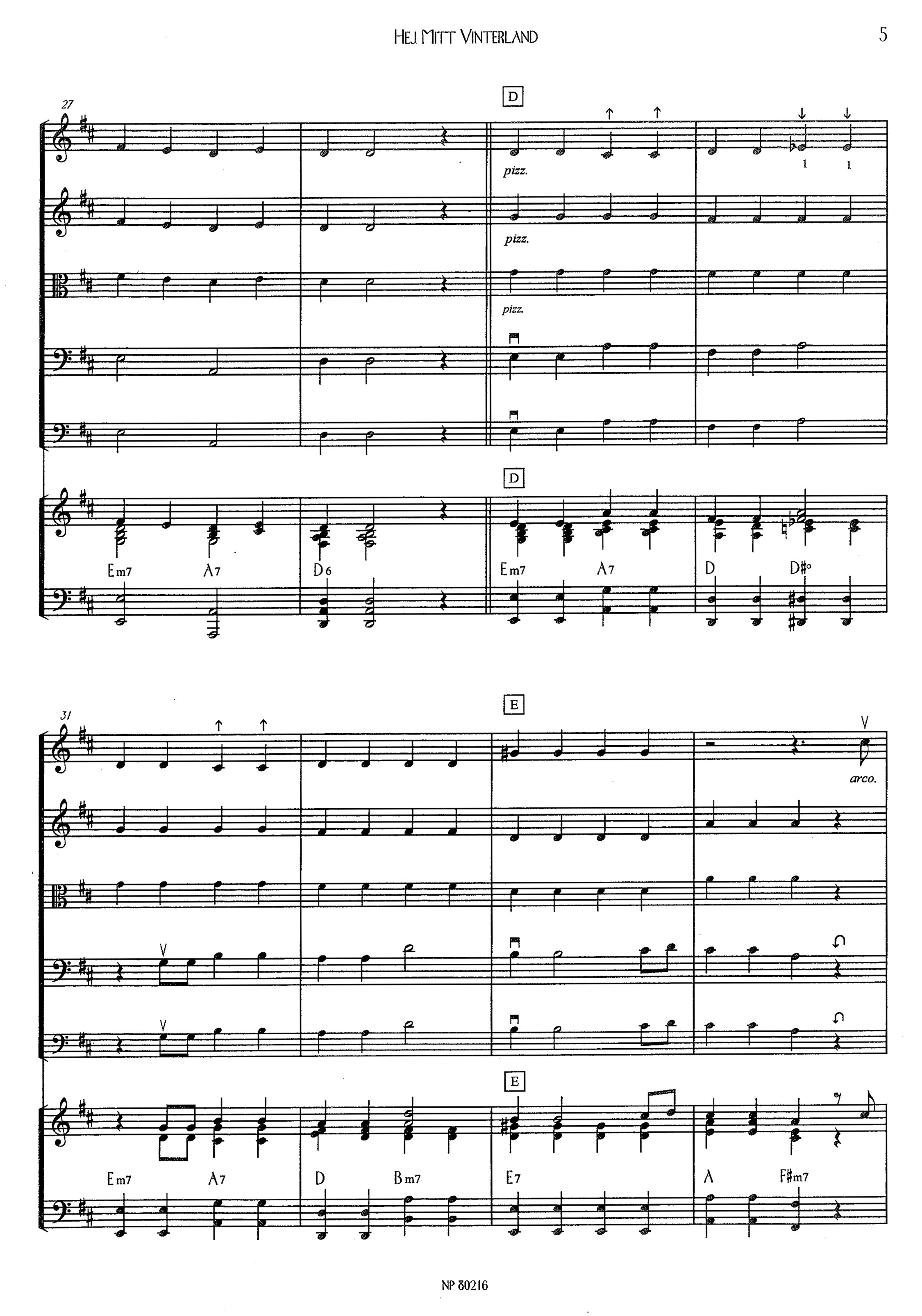 Musik för stråkorkester: Hej mitt vinterland