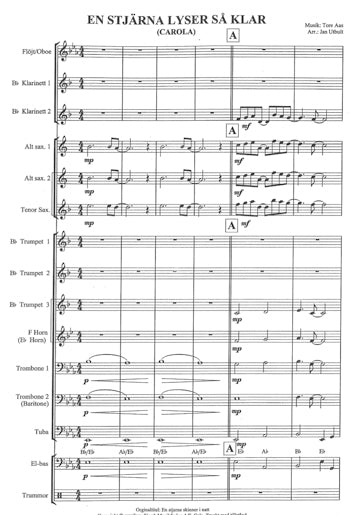 Musik för blåsorkester: En stjärna lyser så klar