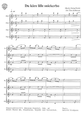 Du käre lille snickerbo Flöjtkvartett