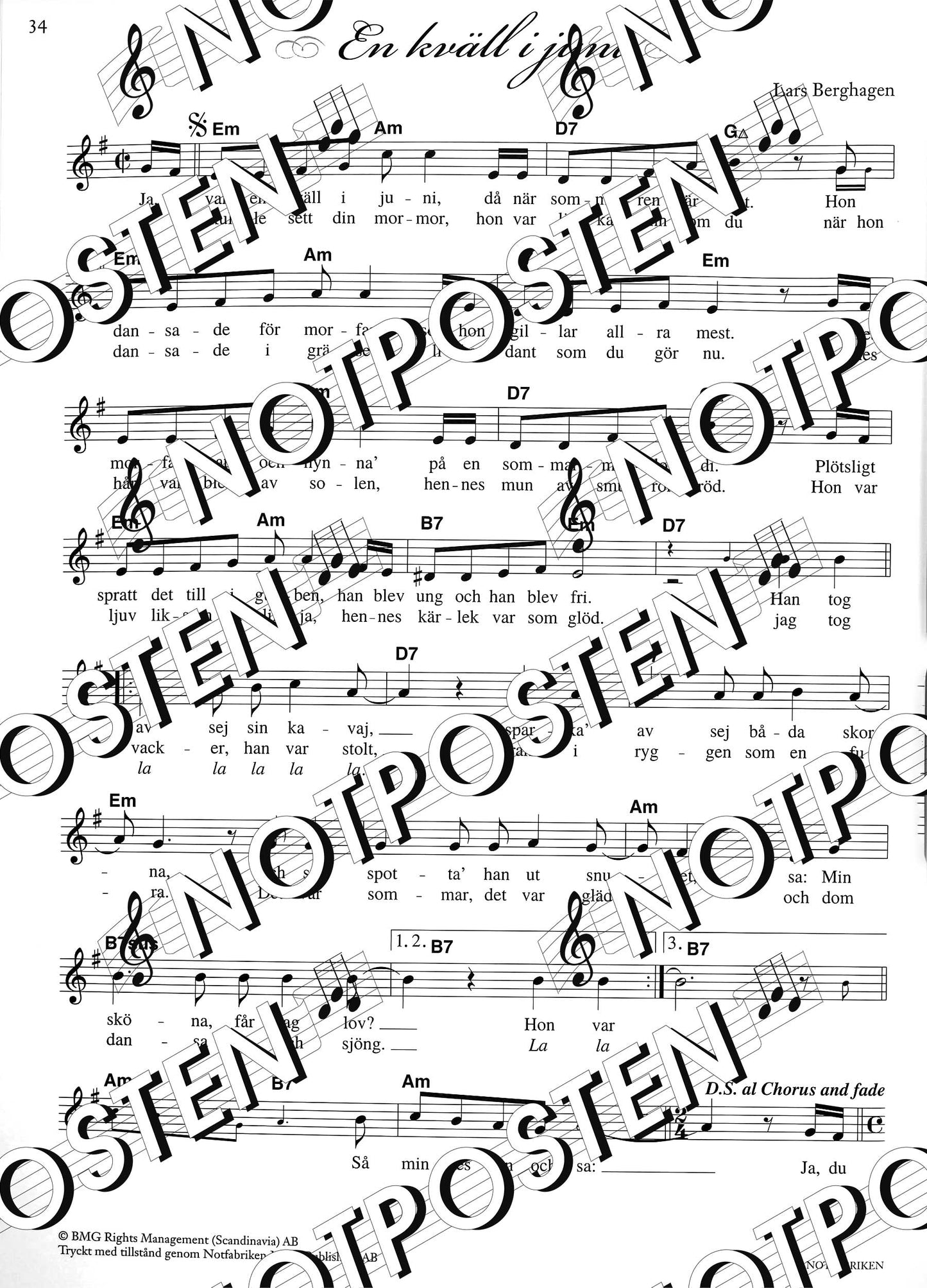 Lasse Berghagen: Sånger