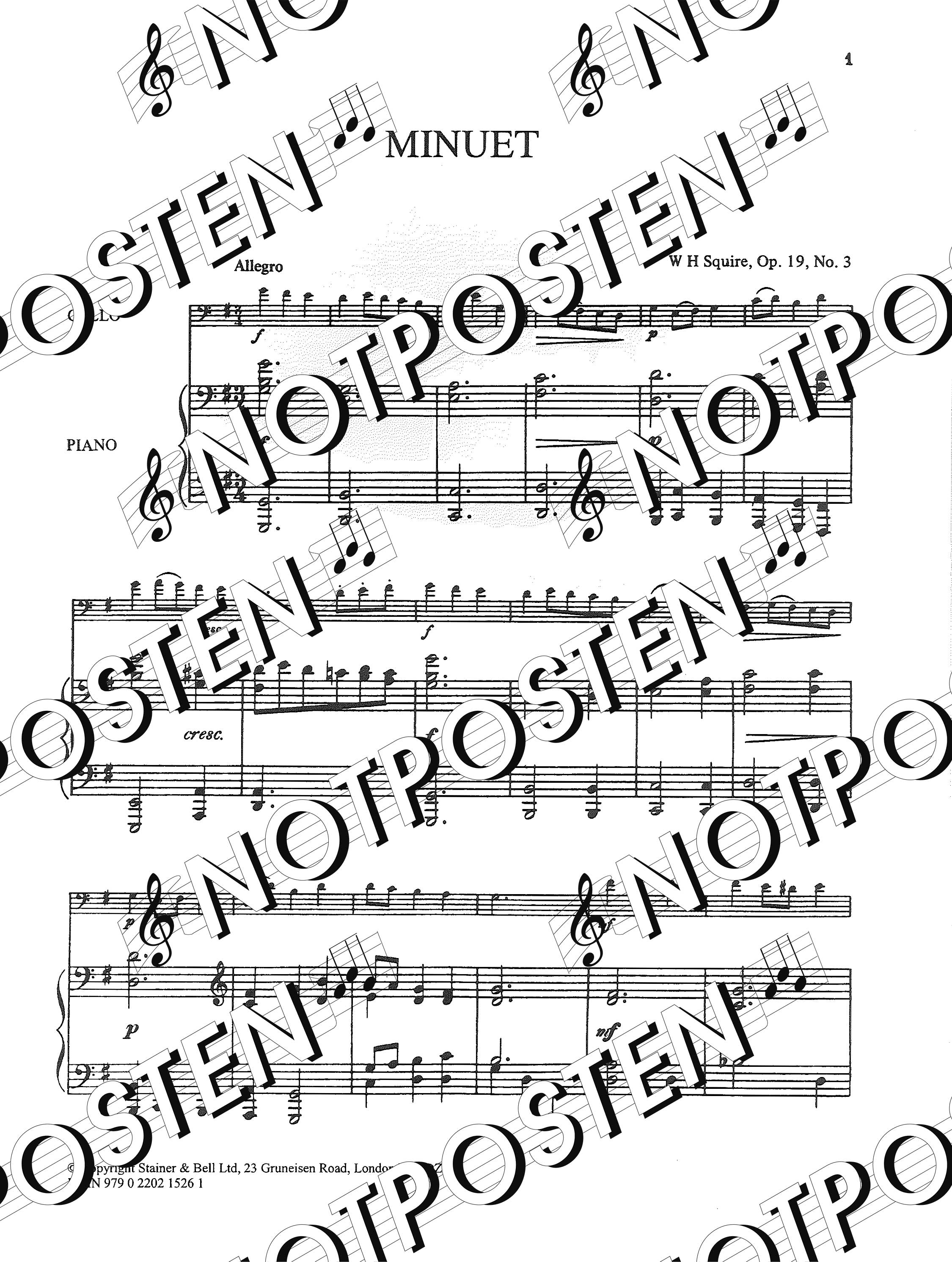Minuet: for Cello and Piano (W.H. Squire)
