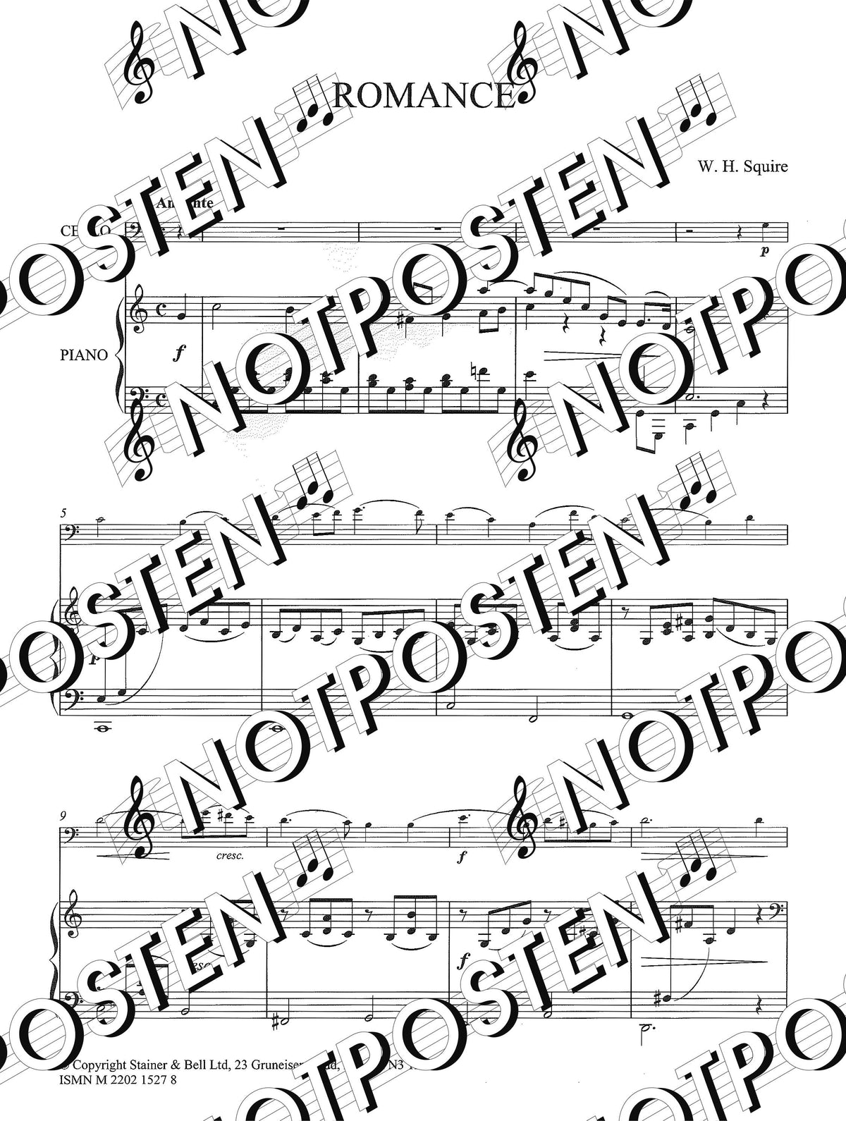 Romance: for Cello and Piano (W.H. Squire)