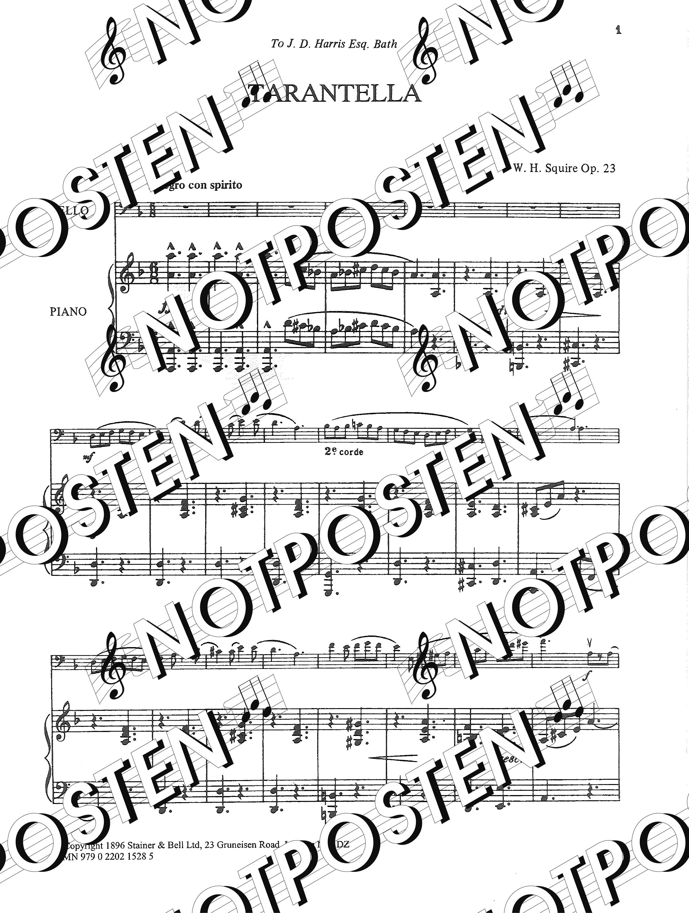 Tarantella: for Cello and Piano (W.H. Squire)