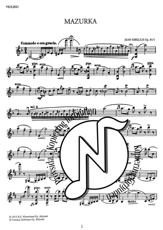 Jean Sibelius: Five Pieces for Violin and Piano Op. 81