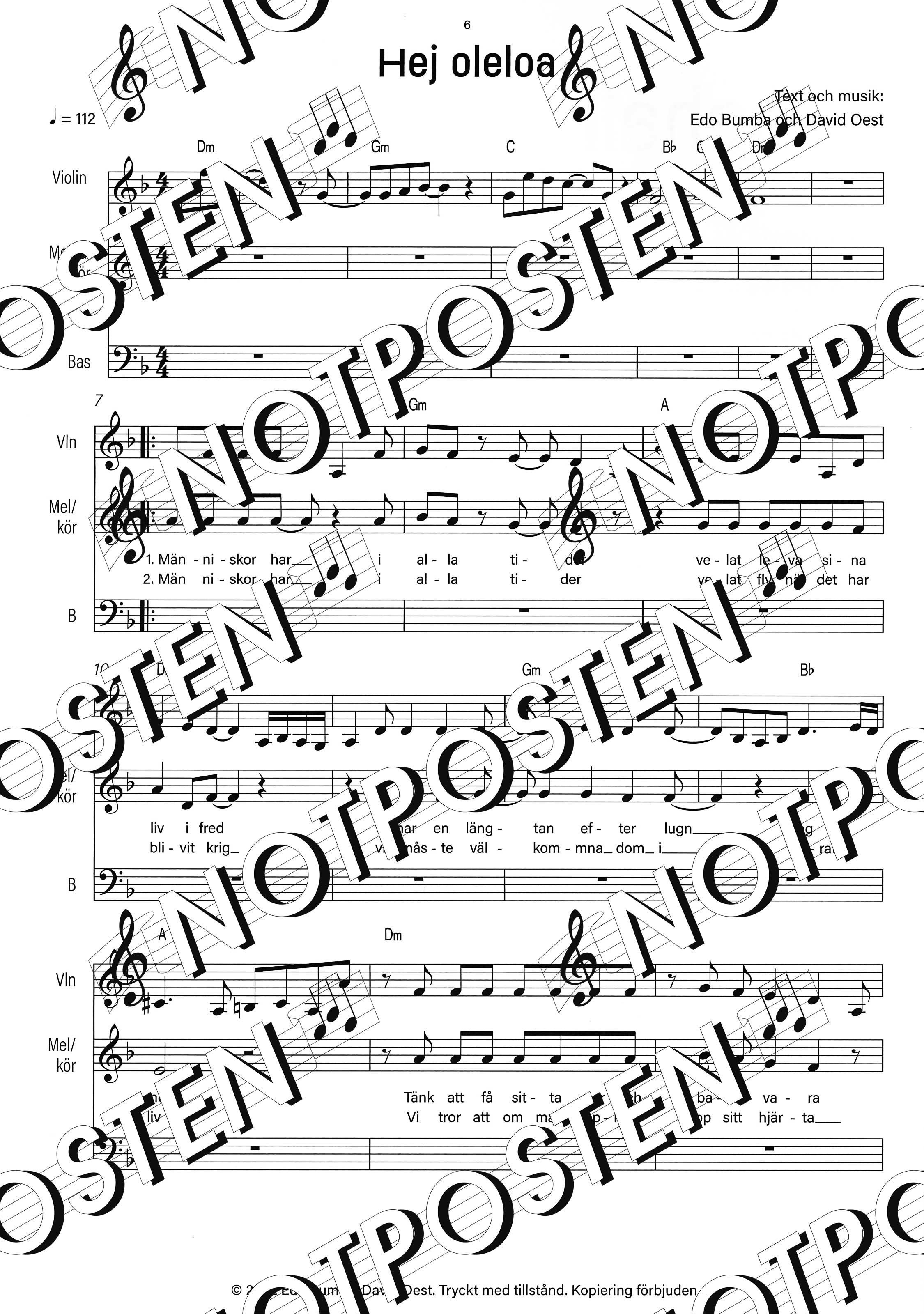 Gå med dig: Noter för solister, kör och piano