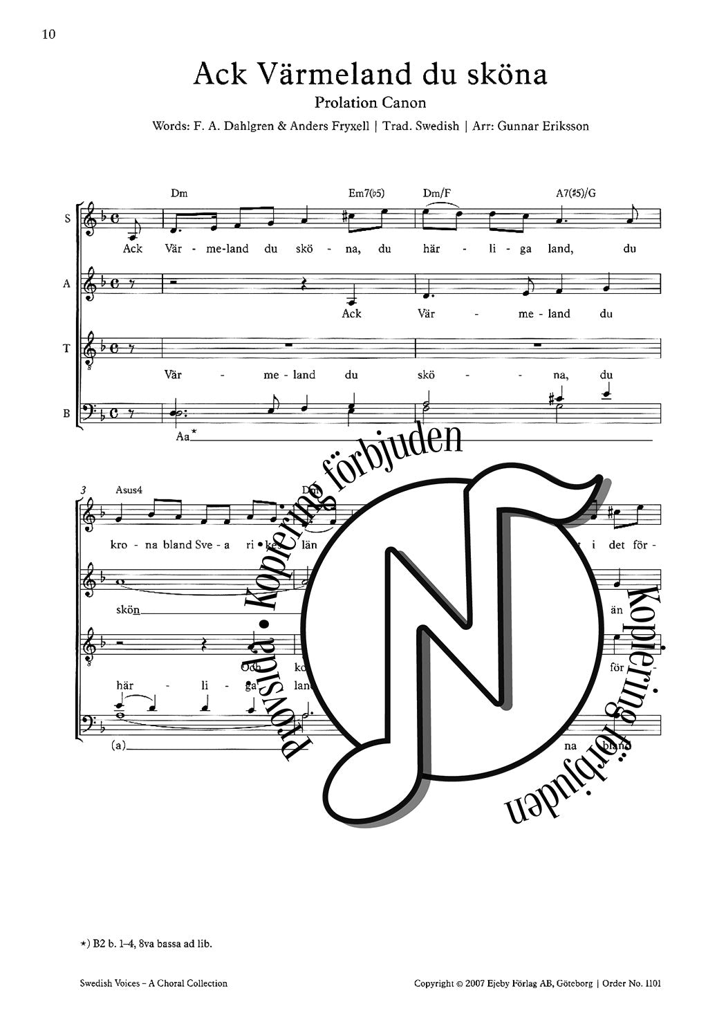 Swedish Voices: A Choral Anthology for Mixed Choir (SATB)