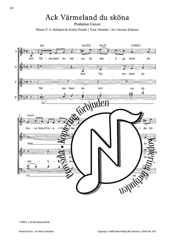 Swedish Voices: A Choral Anthology for Mixed Choir (SATB)