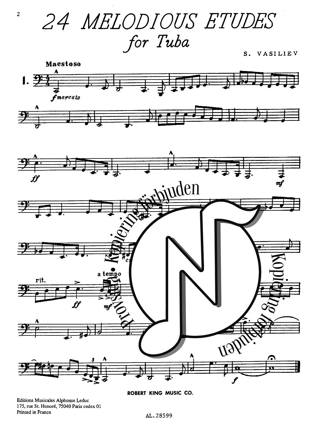 S. Vasiliev 24 Melodious Etudes for Tuba