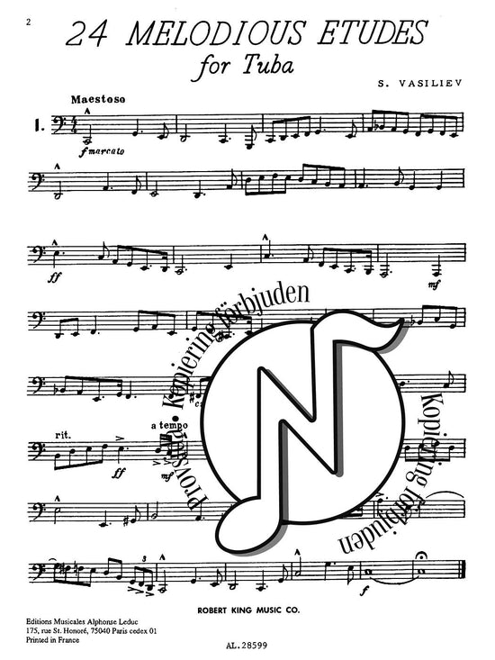 S. Vasiliev 24 Melodious Etudes for Tuba