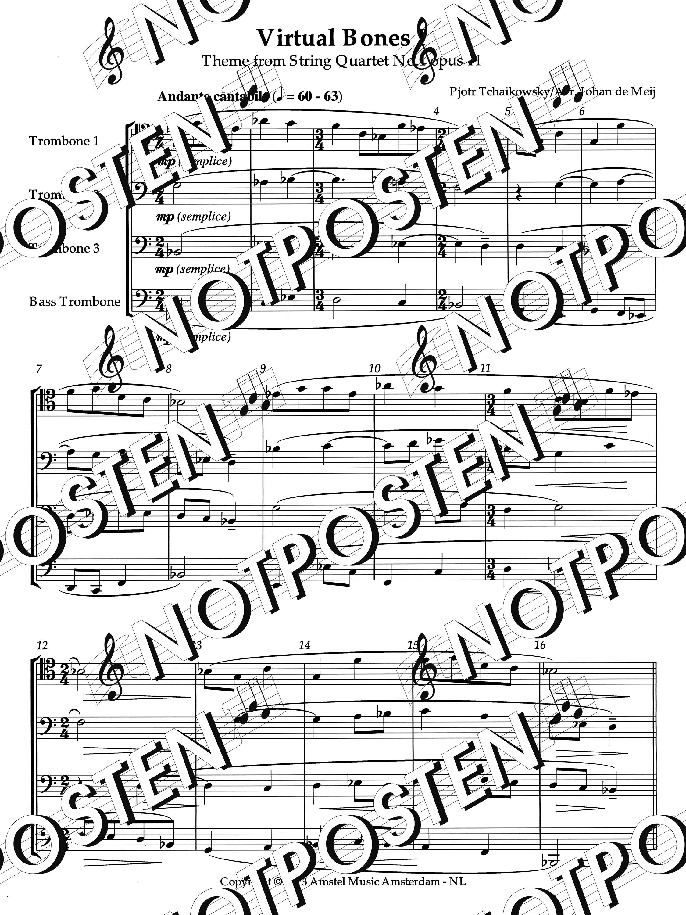 Virtual Bones: Three Classical Themes for Trombone Quartet